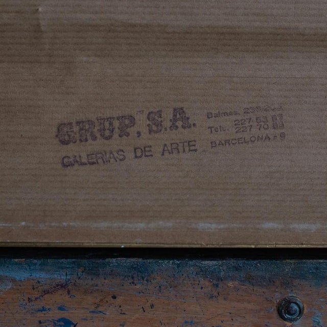 Emilia Castañeda Martínez, Female Figure with Cat, 1970s, Oil on Canvas For Sale - Image 8 of 9