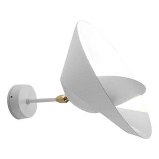 Mid-Century Modern White Saturn Wall Lamp from Serge Mouille For Sale