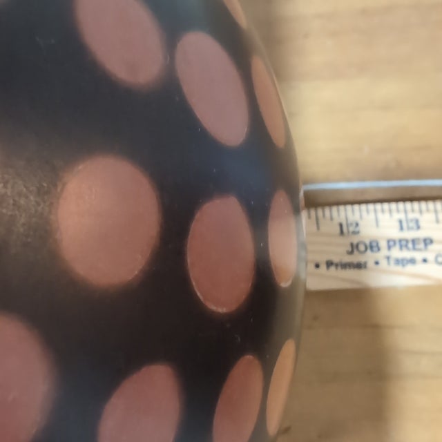 VTG Jose Sosa Peru Pottery Vase 10" Signed Black Terracotta Polka Dot Art For Sale - Image 12 of 12