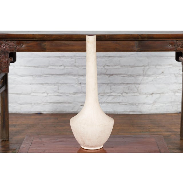 White Northern Thai Chiang Mai White Contemporary Vase from the Prem Collection For Sale - Image 8 of 13