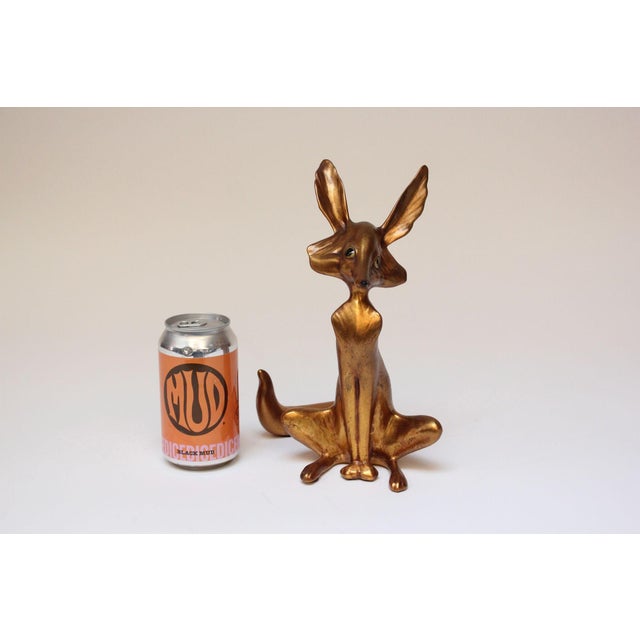 Vintage Gold Leaf Ceramic Fox by Freeman McFarlin Potteries For Sale In New York - Image 6 of 12