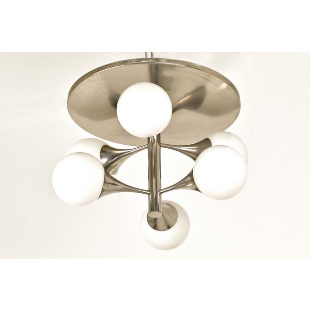Silver Pendant Light with Opaque Glass Balls, Germany, 1960s For Sale - Image 8 of 10