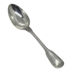 Antique French Christofle “Chinon” Glossy Silver Plate European Place Oval Soup Spoon With Monogram