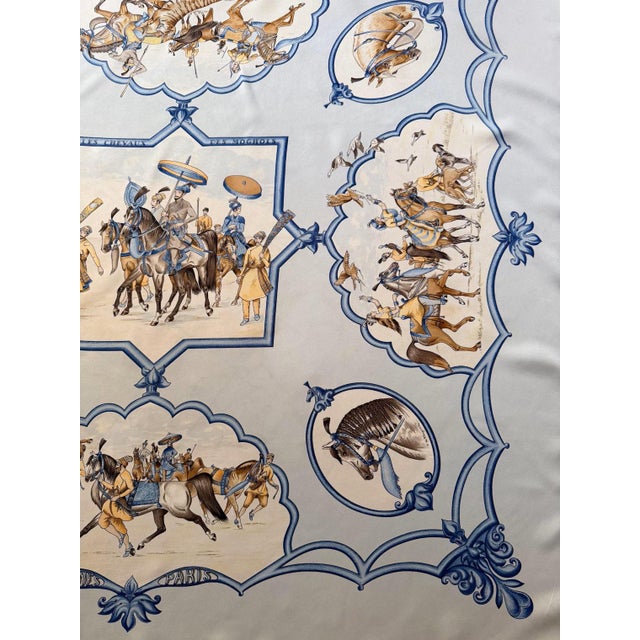 HERMÈS CHEVAUX des MOGHOLS Silk Scarf designed by Jean de Fougerolles 1993 For Sale - Image 9 of 9