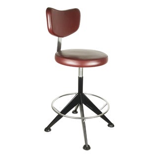 Chrome-Plated Metal and Skai Swivel Stool from Velca, 1970s For Sale
