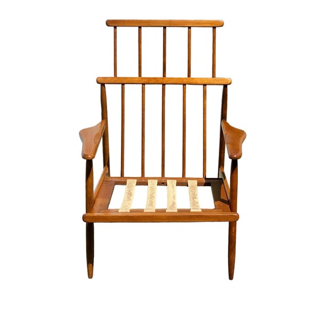 Baumritter Mid 20th Century Vintage Mid Century Modern Spindle Back Walnut Armchair, Possibly Baumritter For Sale - Image 4 of 12