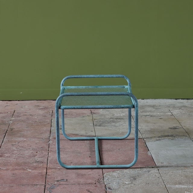 Mid-Century Modern 1950s Walter Lamb for Brown Jordan Bronze Patio Side Table, Attributed For Sale - Image 3 of 7