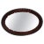 Brown Oval Mirror with Dark Wood Frame, 1920s For Sale - Image 8 of 8
