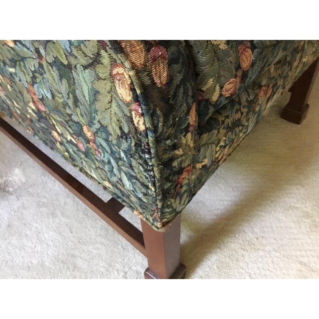 Wood 1990s Hickory Chair Custom James River Plantation Collection Traditional Chippendale Camelback Tapestry Sofa For Sale - Image 7 of 8