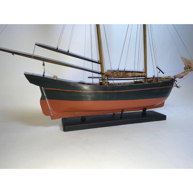 Antique Model of an Eastport Pinky Fishing Schooner For Sale - Image 12 of 12