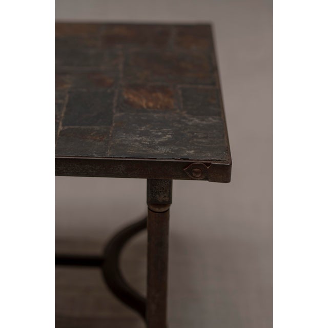 Mid-Century French Slate and Iron Coffee Table, 1960s For Sale - Image 4 of 11