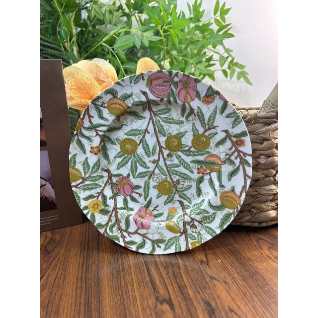 Art Deco Spodes Ceramic Dinner Plate With Floral and Botanical Patterns - Set of 4 For Sale - Image 3 of 8