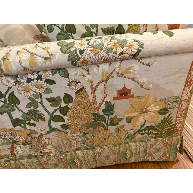 Chinoiserie Large Vintage-Style Chinoiserie Sofa - Beautiful Statement Piece For Sale - Image 3 of 5