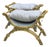 Baroque Style Light Blue Bench Gold Leaf Details For Sale