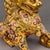 Pair of Vintage Cloisonné Gilt Bronze Guardian Lion Statues With Floral Enamel For Sale - Image 10 of 13