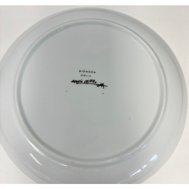 Vintage Spanish Bidasoa Bullfighting Porcelain Plates by Antonio Casero Set of 8 For Sale - Image 11 of 11