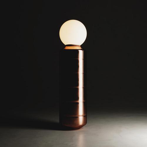 Ceramic Navazi Medium Floor Lamp in Scorched Coal Ceramic and Frosted Glass by Svitanok For Sale - Image 7 of 10