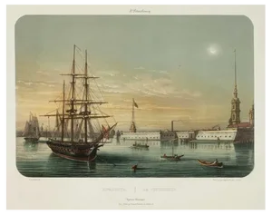 View of St Petersburg by Night - Lebreton, 1855