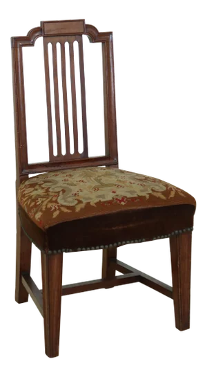 Antique Vintage High Needlepoint Seat Childs Chair