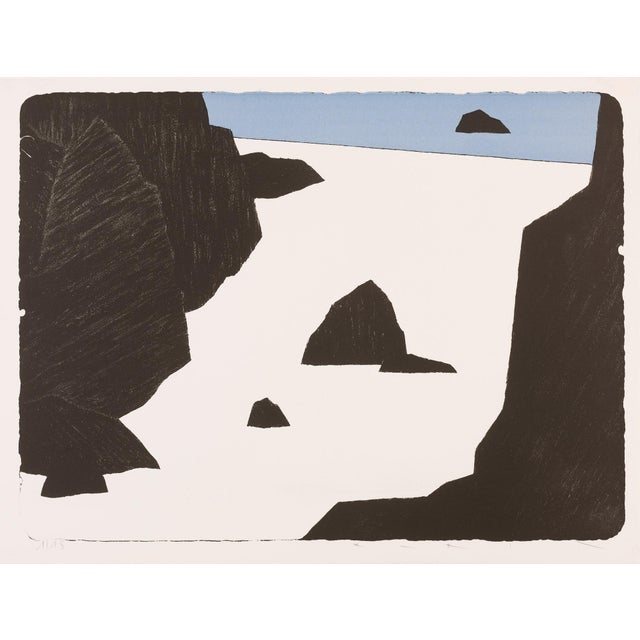 François avri bretagne bleue, 2017 black and blue lithograph on bfk rives paper 270g printed in 18 copies, signed and...