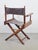 Vintage Director's Folding Chair in Wood and Leather, 1970s For Sale - Image 4 of 10