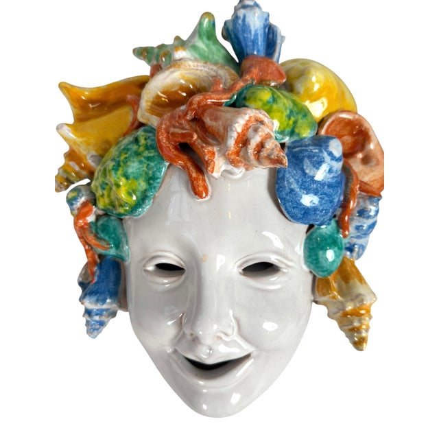 1970s 1970 Italian Nd Dolfi Ceramic Four Seasons Wall Masks – Set of 4 For Sale - Image 5 of 9