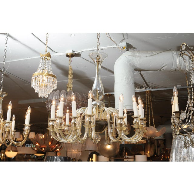 1960s 16-Light Amber Venetian Glass Chandelier, Italy For Sale - Image 14 of 18