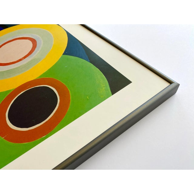 Sonia Delaunay Vintage 1980 Pace Editions Lithograph Print Framed Large Modernist Exhibition Poster " Composition " 1938 For Sale - Image 9 of 13