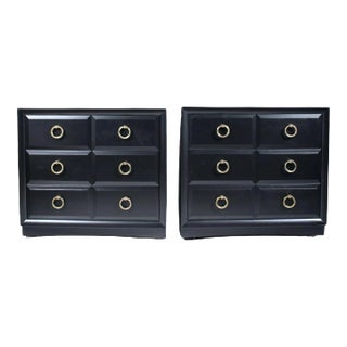 T. H. Robsjohn Gibbings for Widdicomb Black Enameled Dressers, 1950s - A Pair For Sale