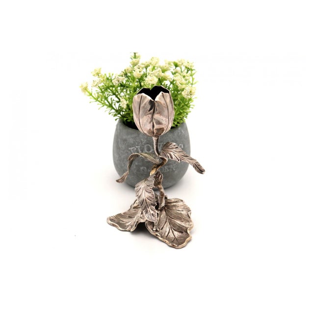 Silver Toothpick Holder with Bulb-Shaped Chalice For Sale - Image 5 of 6