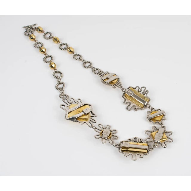 Alexis Lahellec Paris Bi-Color Metal Necklace For Sale - Image 4 of 10