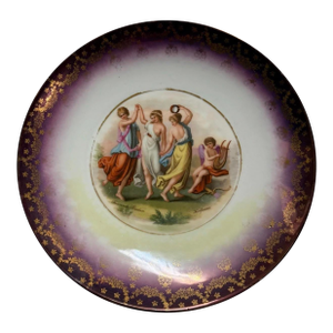 Antique Victoria Carlsbad Austria 10" Porcelain Cake Plate Portrait