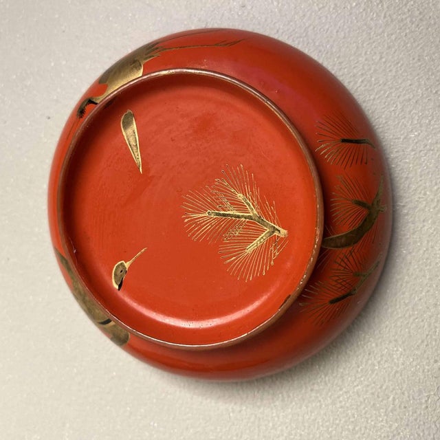 Urushi Rice Bowls with Maki-E Crane Motif, Japan, Set of 2 For Sale - Image 6 of 16