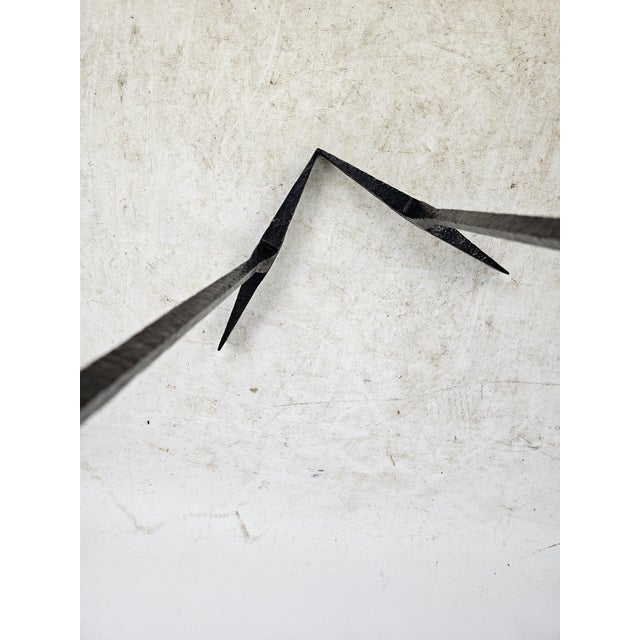 Brutalist Hammered Metal Double Candleholder, 1960s For Sale - Image 9 of 10