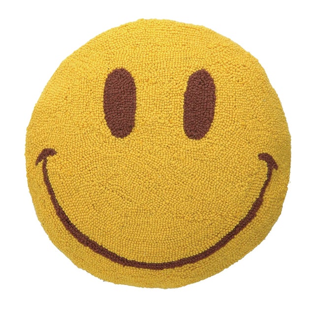 Contemporary Smile Face Hook Pillow, 16" Diameter For Sale - Image 3 of 3
