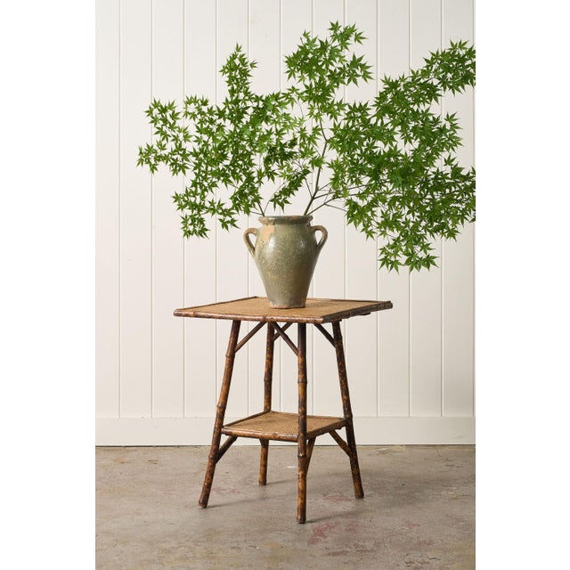 English 19th Century Tortoise Bamboo Two-Tiered Table For Sale - Image 3 of 11