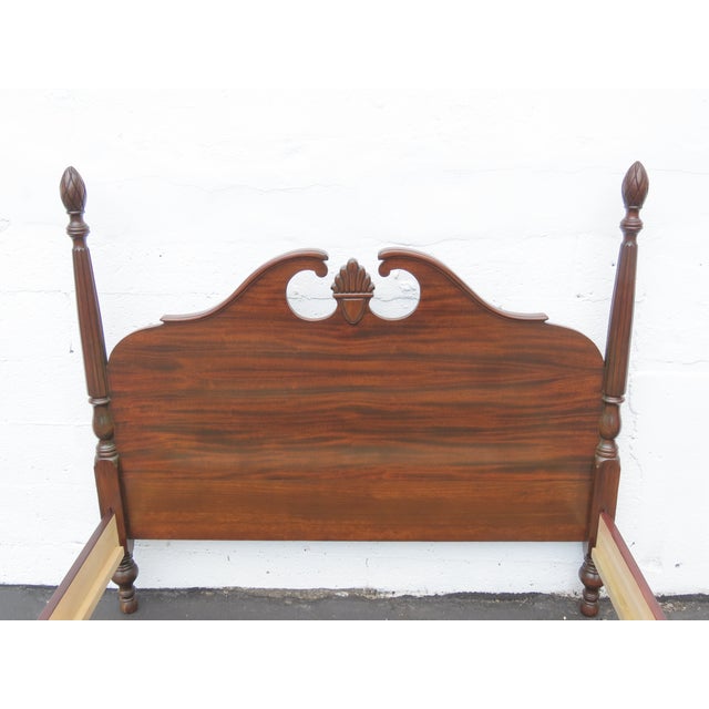 1940s Mahogany Full Size Poster Pineapple Finial Bed 6412 For Sale - Image 10 of 18
