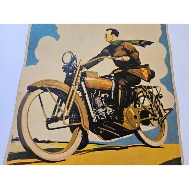 Paper Art Deco Harley Davidson Motorcycle Advertising Poster, 1930s For Sale - Image 7 of 9