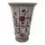 Chinese Porcelain Trumpet Vase With Floral Trellis Decoration & Raised White Accents For Sale