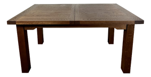 Brutalist Oak Table with 2 Extension Leaves, 1990s