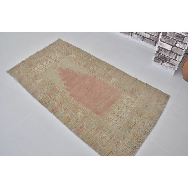 Handmade wool carpet in Turkish Anatolia , Vintage Oushak Rug,Turkish Vintage Anatolian Rug, Handmade wool Rug . One Of...