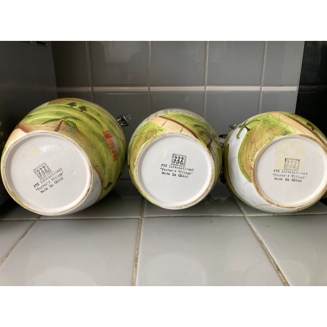 2000 - 2009 Kitchen Ceramic Storage Canisters - Set of Three For Sale - Image 5 of 14