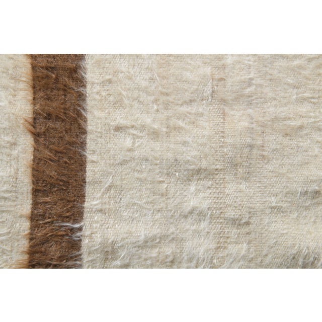 Beige Vintage Turkish Hand-Knotted Wool Cotton Beige Kilim Area Rug For Sale - Image 8 of 9