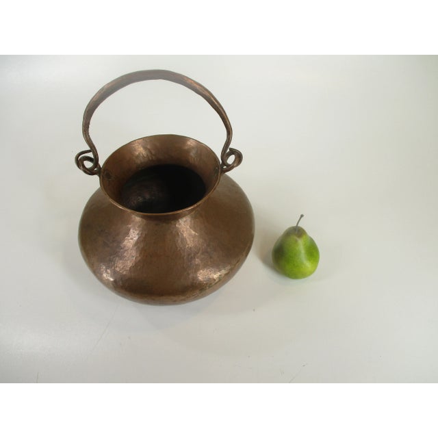 Magnificent Antique solid copper pot with handle, made of hand hammered, and hand raised with no seams, (very rare...