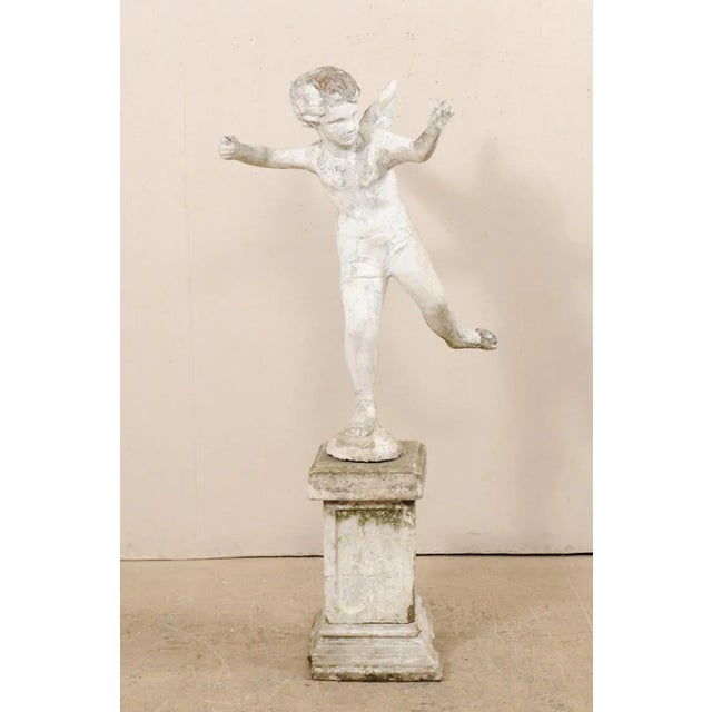 Early 20th Century French Antique Cupid Garden Statue For Sale In Atlanta - Image 6 of 11