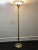 Modernist Solid Brass Tulip Torchiere Floor Lamp Milk Glass Diffuser by the Stiffel Company For Sale - Image 10 of 13