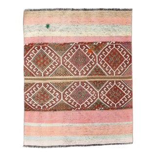 Decorative Vintage Turkish Kilim Rug - 3`3″ X 4`2″ For Sale