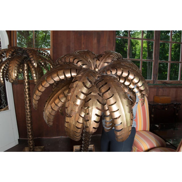 Pair of Maison Jansen Brass Palm Tree Floor Lamps, in the style For Sale - Image 12 of 12
