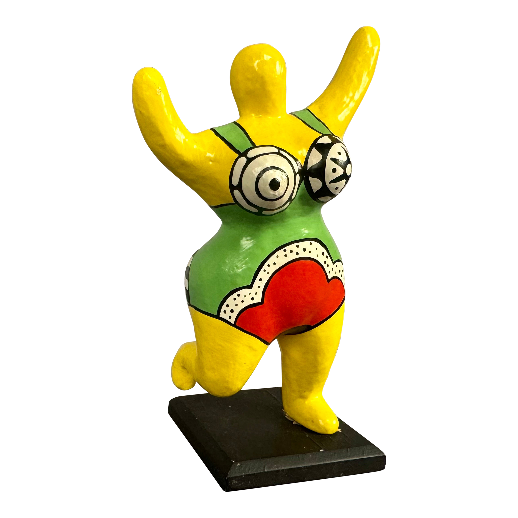 1980s After Niki De Saint Phalle Nana Paper Mache Polychrome
