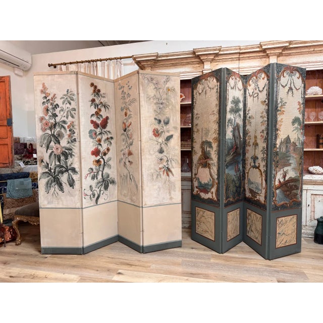 Pair of 18th Century French Four-Panel Floor Screens | Chairish